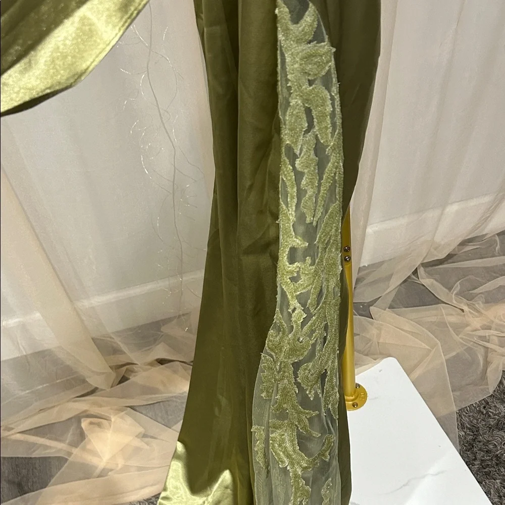 Glamorous Satin Prom Dress in Olive Green - Picture 5 of 5